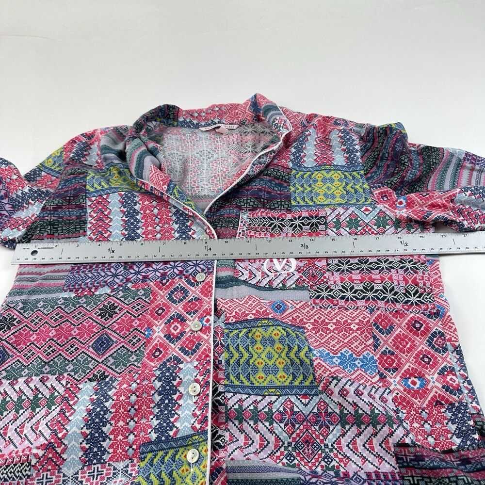 Victoria's Secret 2PC Pajama Set  Women's XS Pink Patchwork Americana Country - Picture 8 of 12